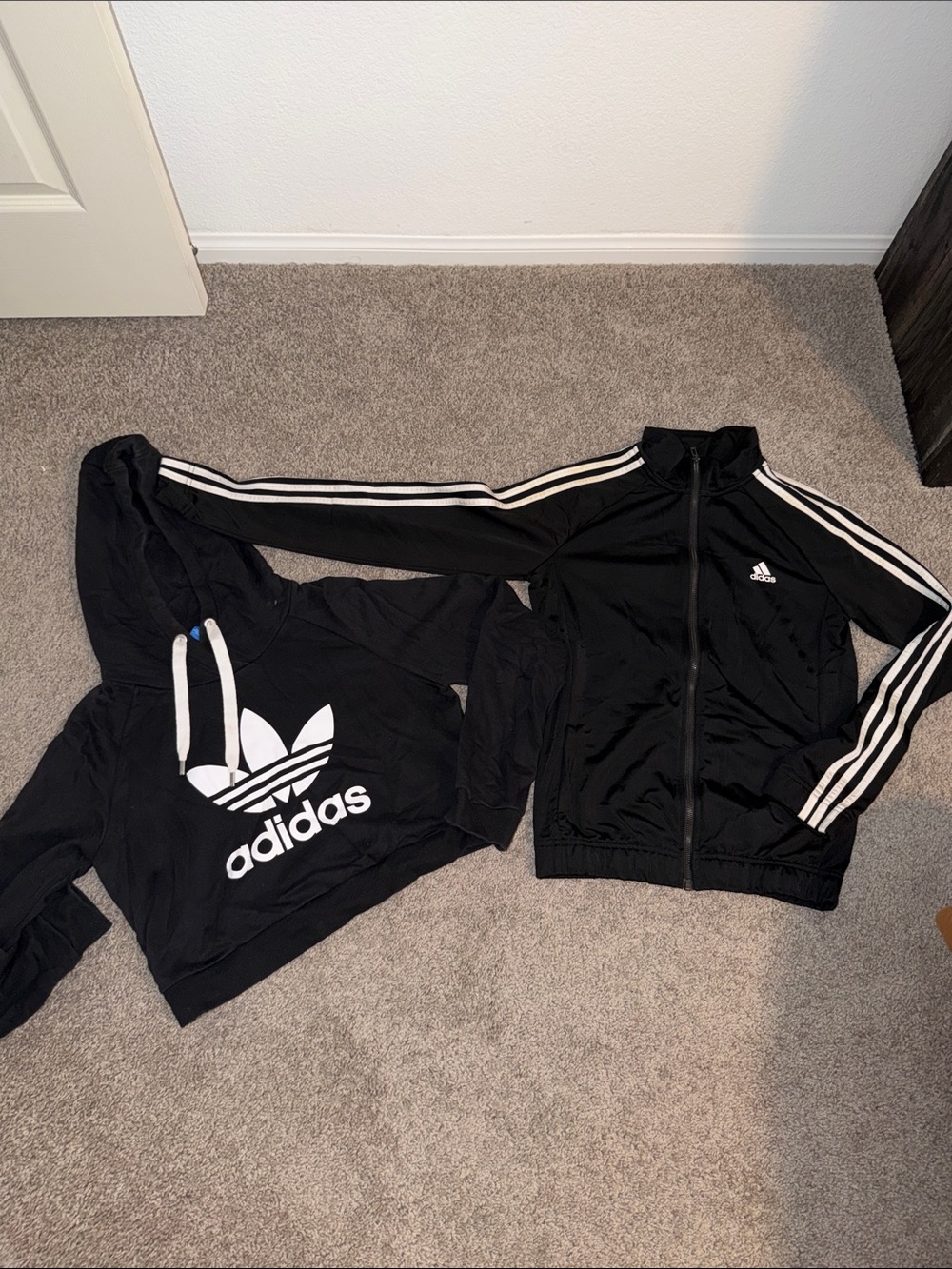 Adidas track jacket & crop hoodie